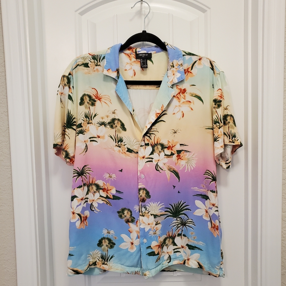 Forever 21 Men's Tropical Print Shirt - S